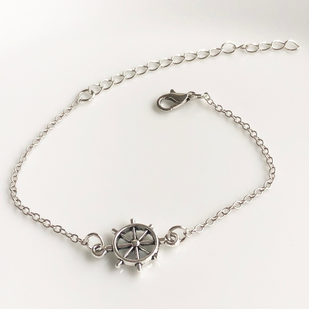 3/$15 NEW Ship Wheel bracelet (silver color)